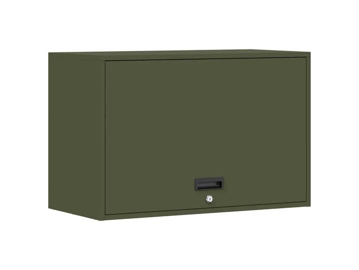Armoire Murale Design Moderne Garage 80 X 40 X 53 Cm Finition Épurée En Acier Vert Olive