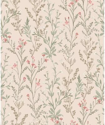 Chesapeake Laverne Blush Wildflowers Wallpaper