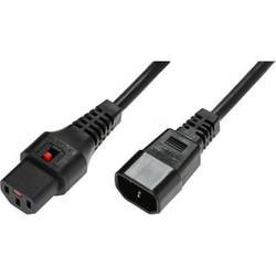 MicroConnect Extension cord with IEC LOCK C13-C14 3M, BLACK H05VV-F. PC1022