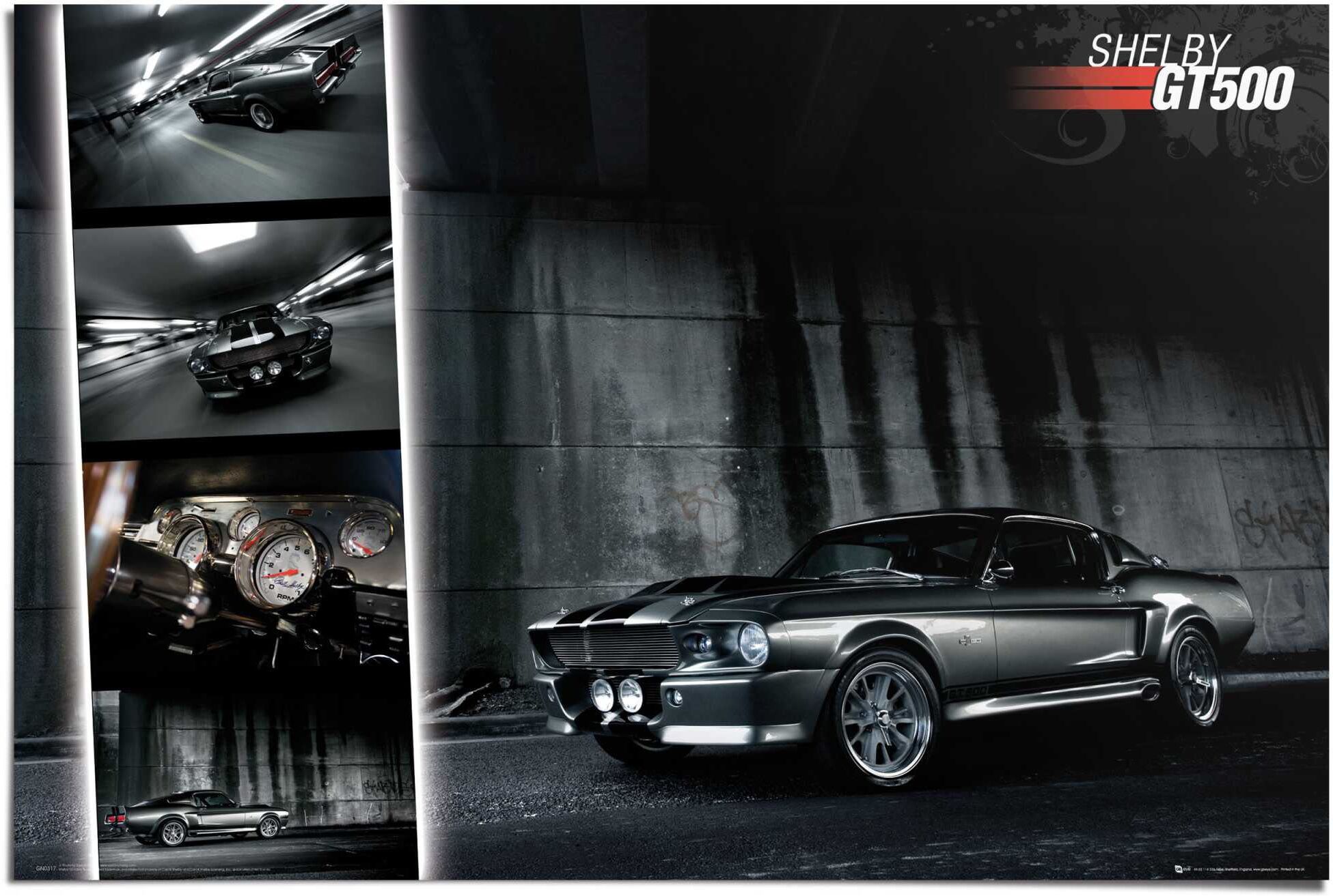 Reinders! Poster REINDERS "Ford Easton Mustang GT500", schwarz (farbe bild(er): schwarz), B:91,5cm H:61cm, Papier, Bilder, Poster farbe bild(er): schwarz B/H/T: 91,5cm x 61cm, 1 Stk.