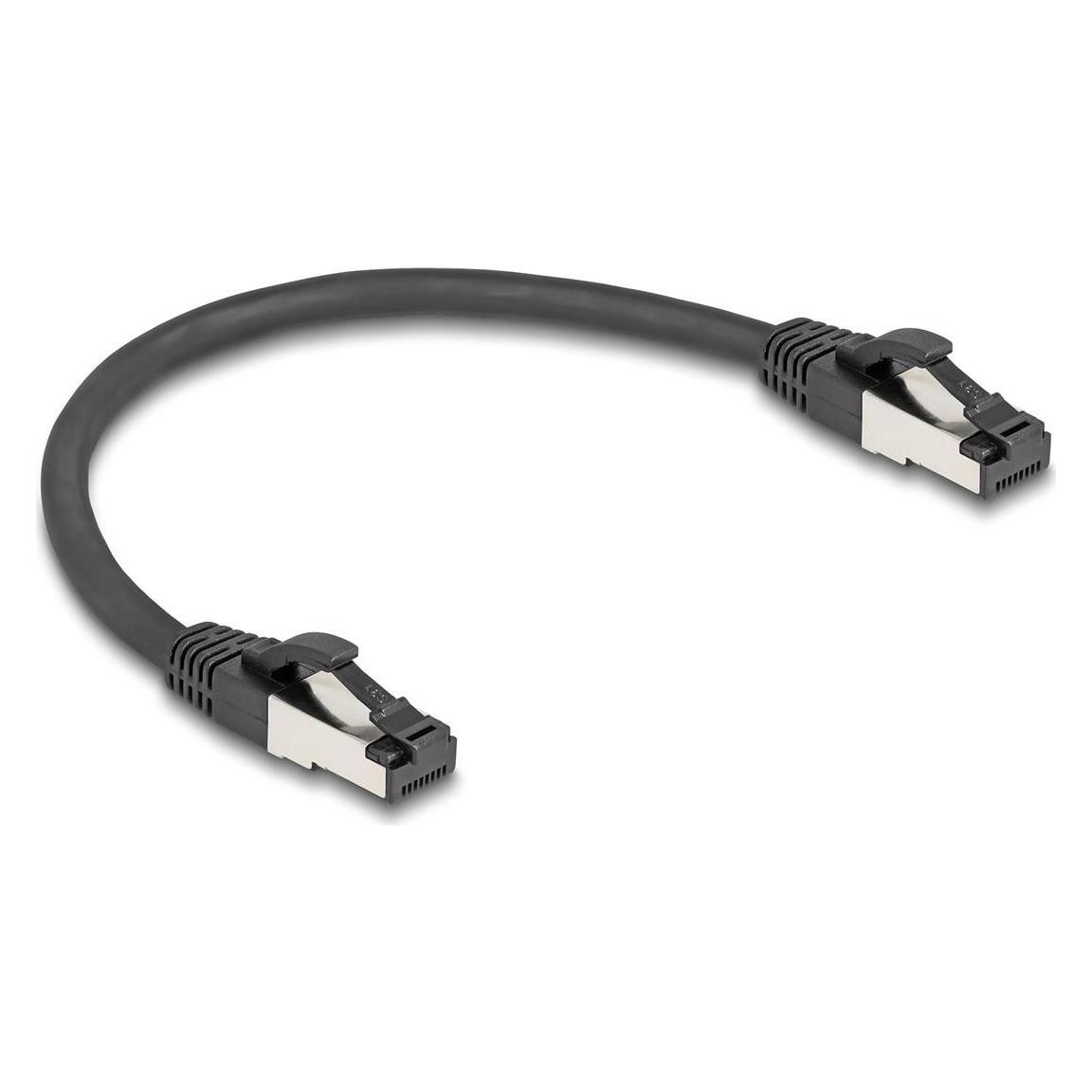 Delock 80566 Cat.8.1 Patchkabel S/FTP 0.25m schwarz (80566) (PiMF, S/FTP, CAT8.1, 0.25 m) (80566)