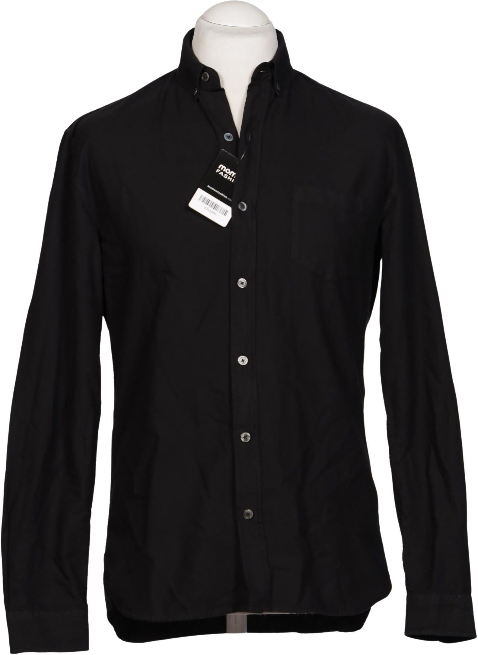 Octobre Editions Herren Hemd, Schwarz, Gr. M, Baumwolle - Second Hand