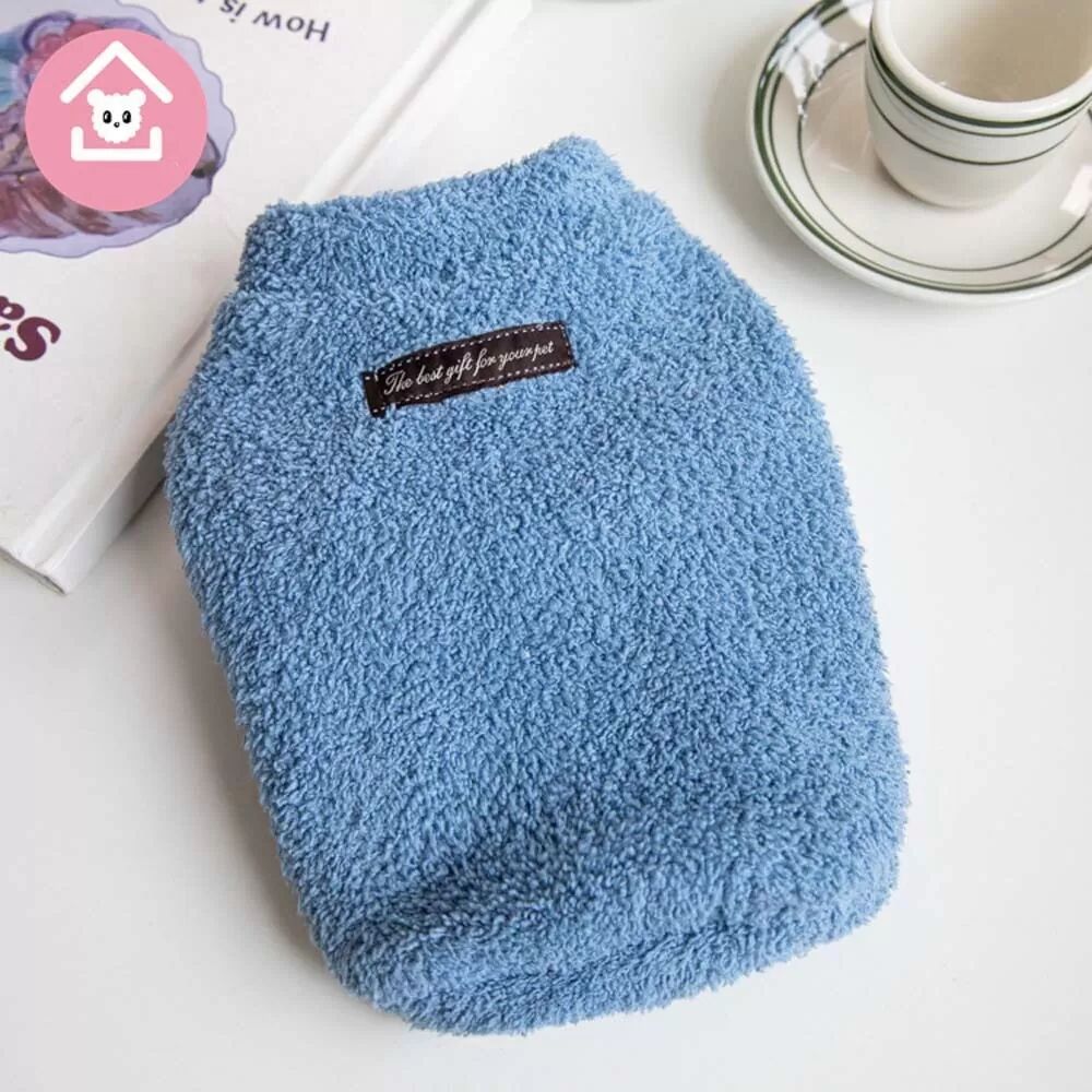 INF Herbst Winter Niedlicher, Wendbarer Fleece Warmer, Bequemer Haustiermantel Blau XXXL