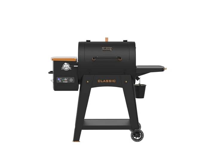 PIT BOSS Barbecue & Fumoir à Granulés de Bois Classic Onyx Edition Fonction d'une flamme directe\, Régulation précise de 82-260 °C\, 1 sonde incluse\, Trémie 8\,5 kg\, Surface de cuisson 4 769 cm²