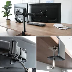 Hjh Office VM-MF2 (Tisch, 8 kg), Monitor Halterung, Schwarz