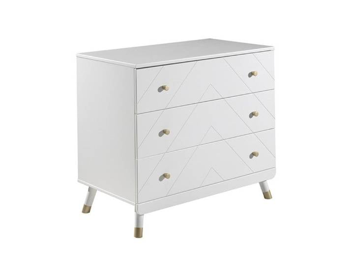 TINY WHITE - Commode 3 Tiroirs Motif Graphique