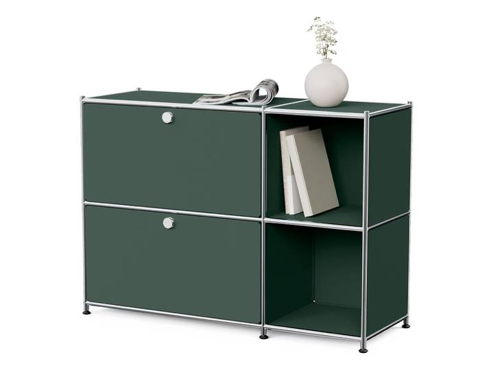 Tchibo - Sideboard Metall »Cn3« mit 2 Klappenfächern - 116x40x85,5cm - chrom -
