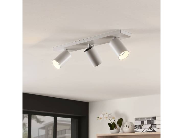 Arcchio Strahler Brinja, 2er-Set, weiß, eckig, 3-flg., GU10 Brinja Arcchio, dimmbar, weiß / opal, für Flurbereich, Aluminium, Modern, Strahler