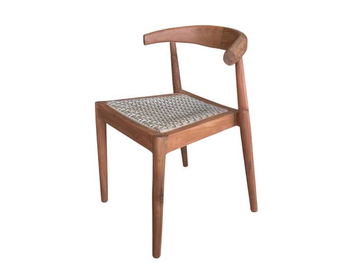 Chaise en bois de teck et corde synthétique naturel