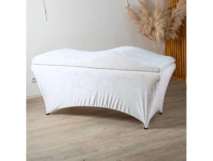 Untitled Wave Matratze (Curved Topper) mit Memory Foam, Liegenbezug, Set 190x70 cm für Kosmetikliege, Massageliege, für Wimpernverlängerungen, PMU - weiß