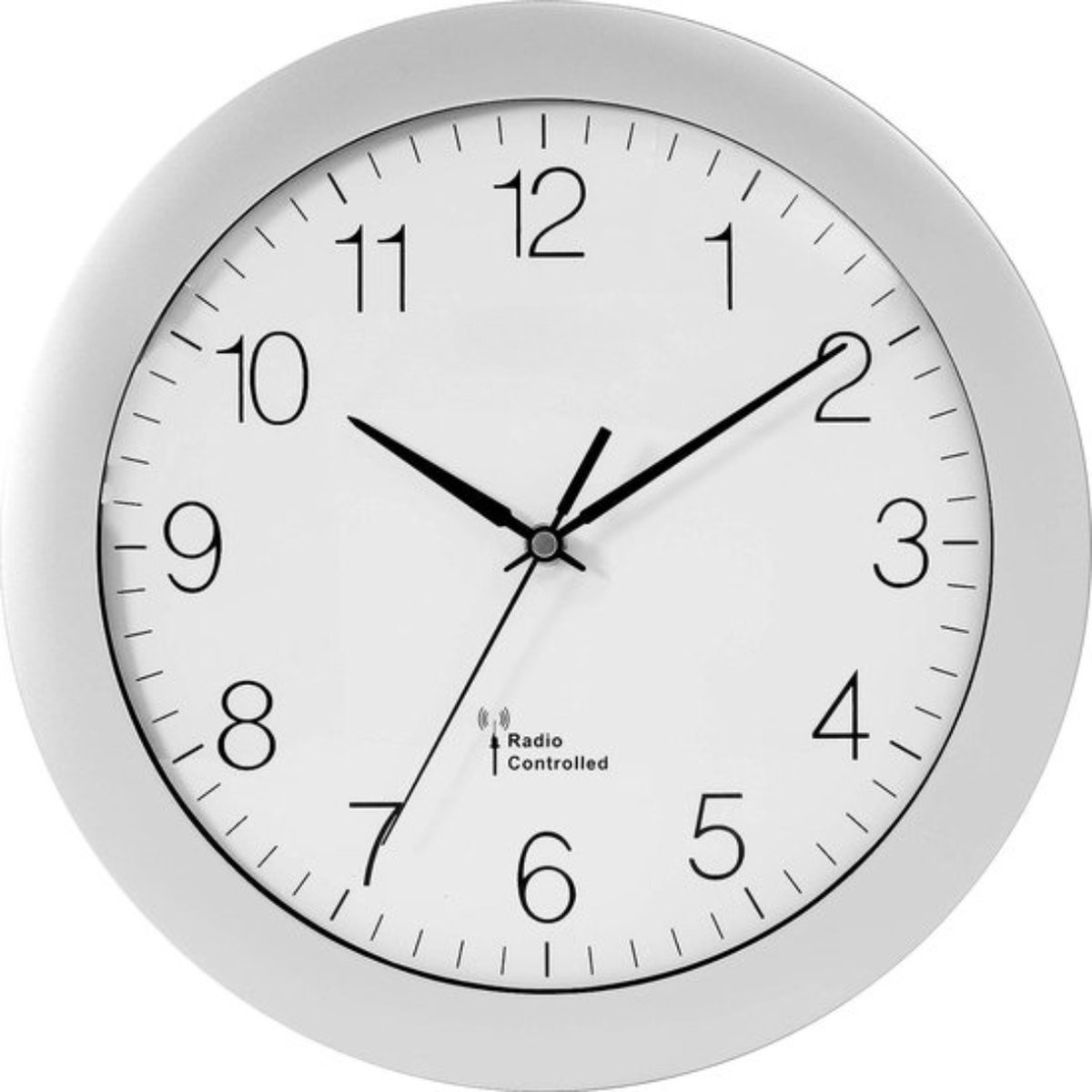 WT 8 titanium radiografisch bestuurbare wandklok, zilver, Ø 3 cm