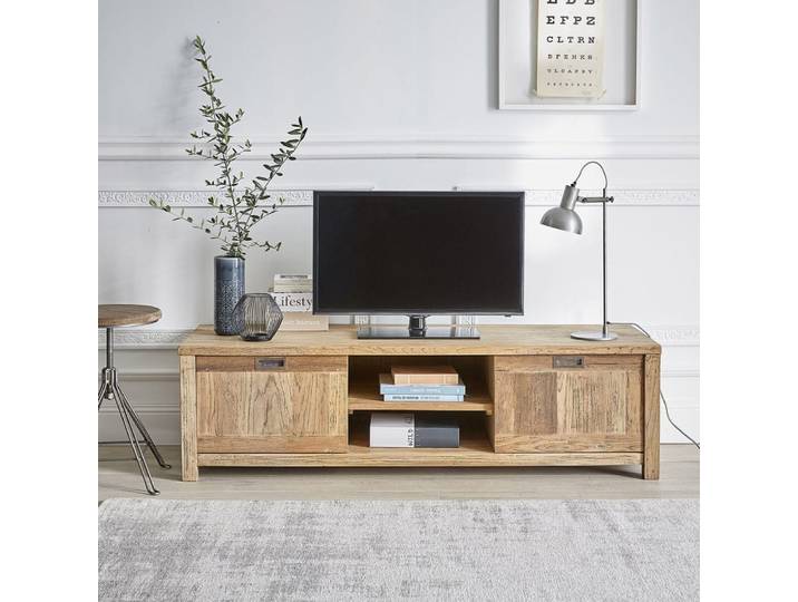 Meuble tv en teck recyclé massif 160 cm