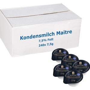 Maitre Kondensmilch Fettgehalt 7,5 %, wärmebehandelt, je 7,5 g, 240 Tassenportionen