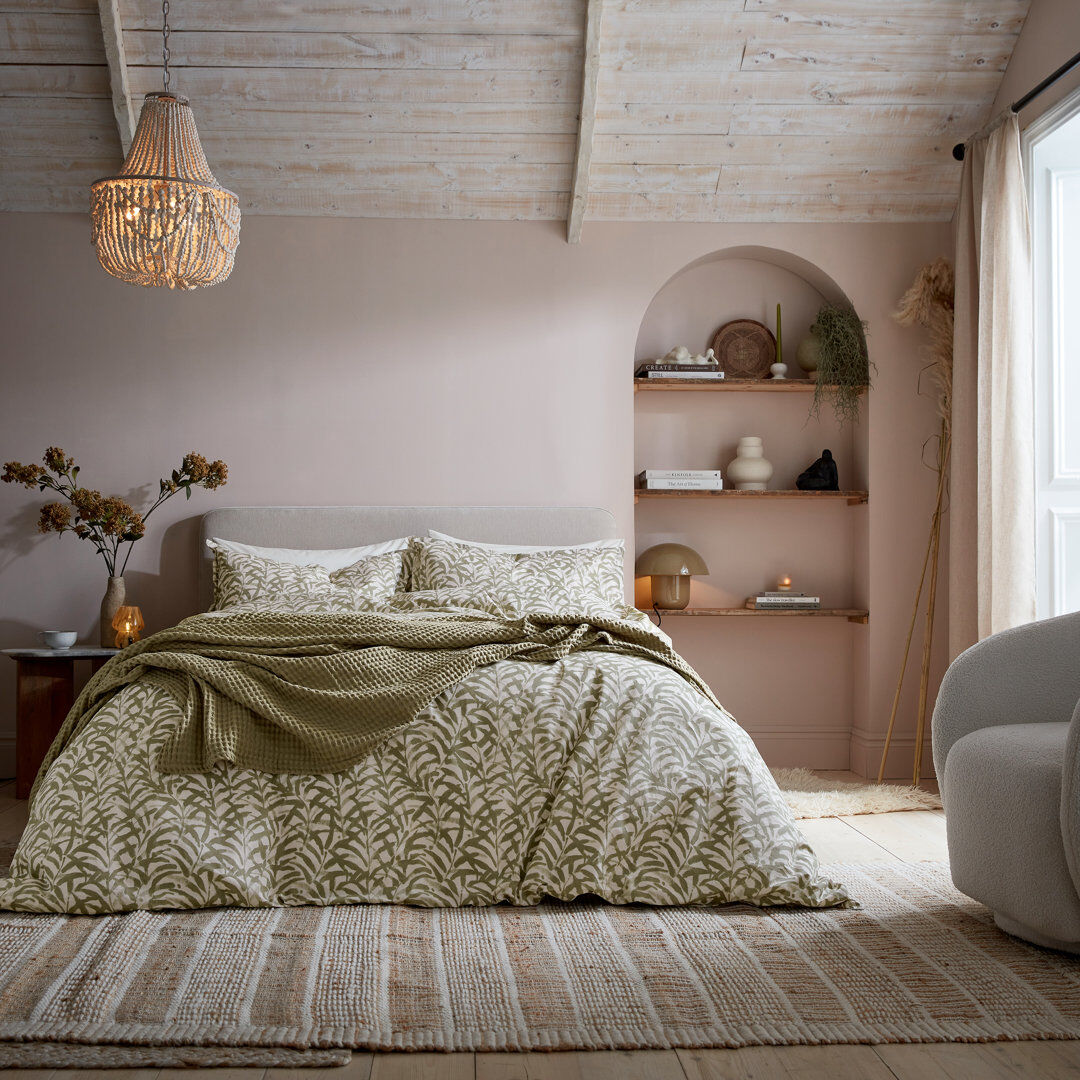 Abigail Ahern x Murmur Cleo Cotton Camouflage Duvet Cover Set Foliage Super King Duvet Cover + 2 Pillowcases