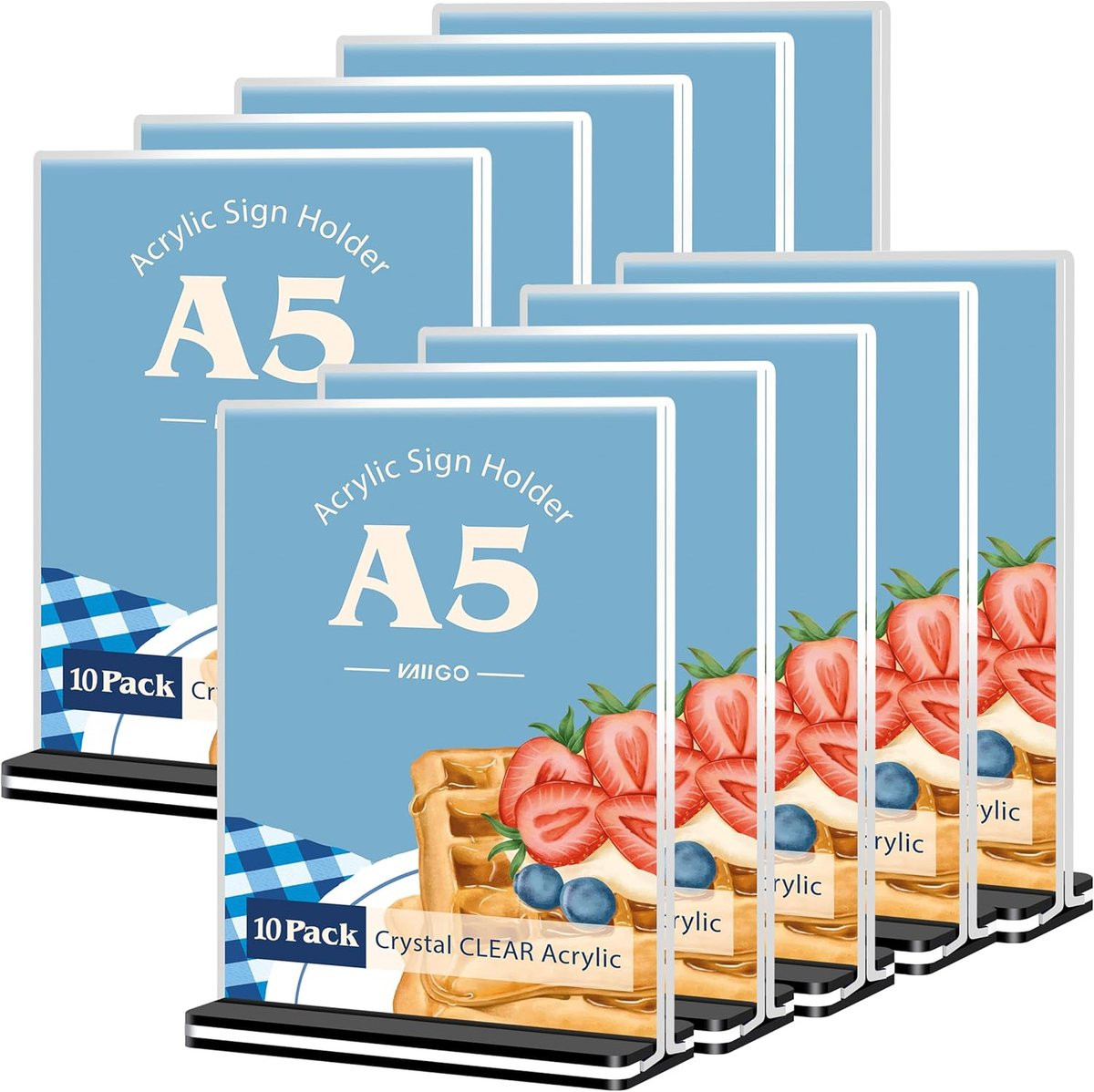 Dubbelzijdige Acryl Menuhouders A5 - Transparante Perspex Presentatie Display - Zwart