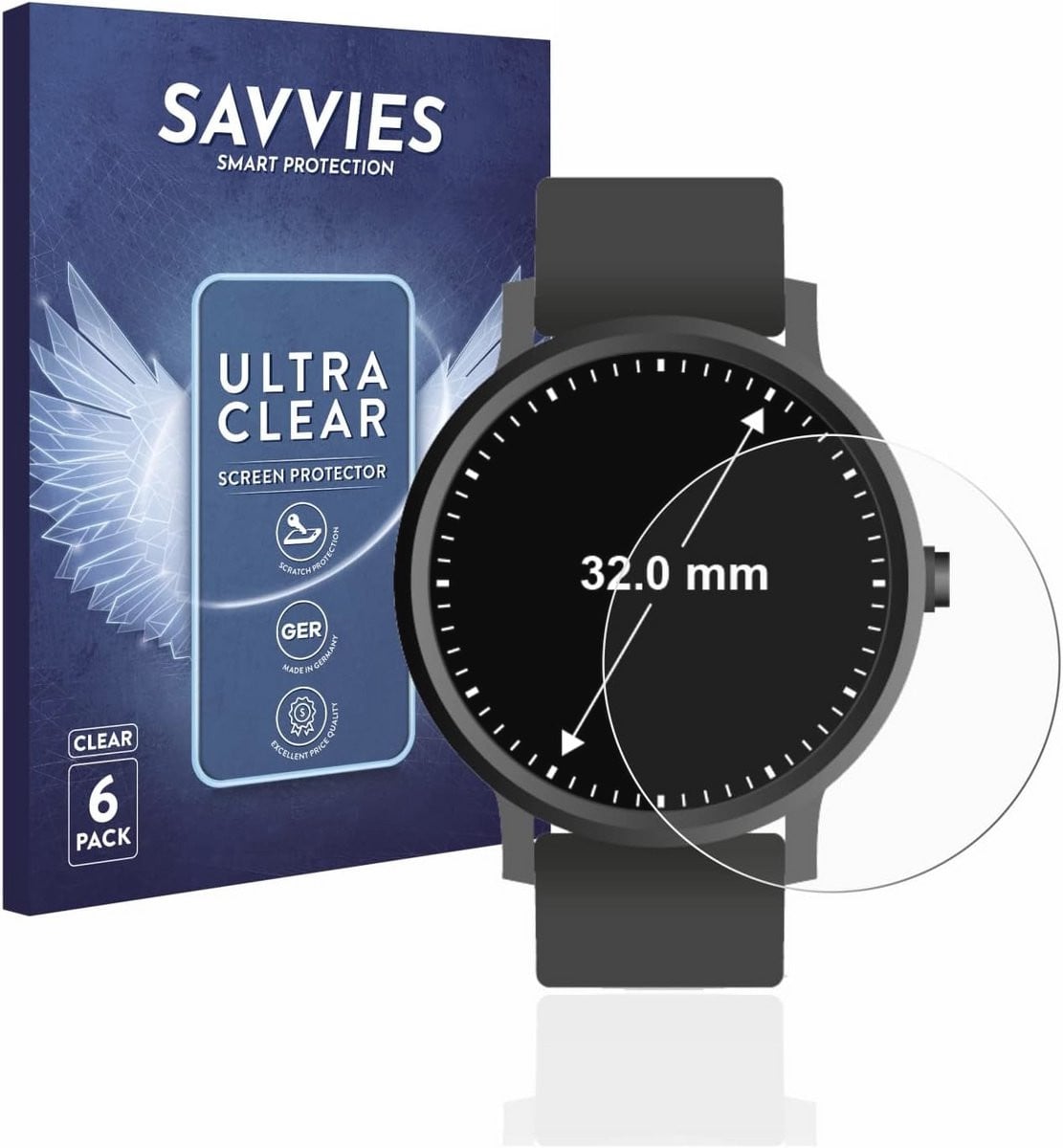 Schermbeschermer voor Horloges - 6 stuks, ultra transparant, Ø 32 mm