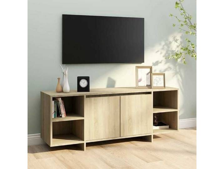 Support TV Beige - SWEETY Meuble TV - Armoire TV - chêne sonoma 130x35x50cm - Bois d'ingénierie CL68441566897
