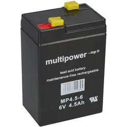 Multipower MP4,5-6 AGM Bleiakku 6V 4,5Ah – F4,8 mm