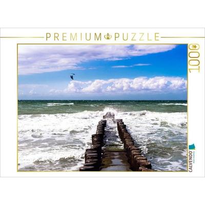 CALVENDO Puzzle Wellenbrecher am Ostseestrand | 1000 Teile Lege-Größe 64x48cm Foto-Puzzle für glückliche Stunden