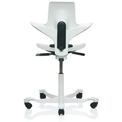 Bürodrehstuhl HÅG Capisco Puls HÅG Sitz weiß, Designer Peter Opsvik, 55x87-115x47-54 cm
