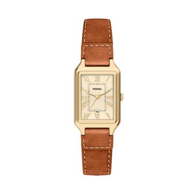Quarzuhr FOSSIL "Raquel", braun (braun, creme), Armbanduhren, Damen, Quarzuhr, Armbanduhr, Lederarmband, analog, Tag