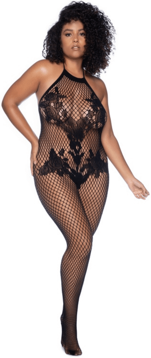 Mapalé Combinaison grande taille en résille noire