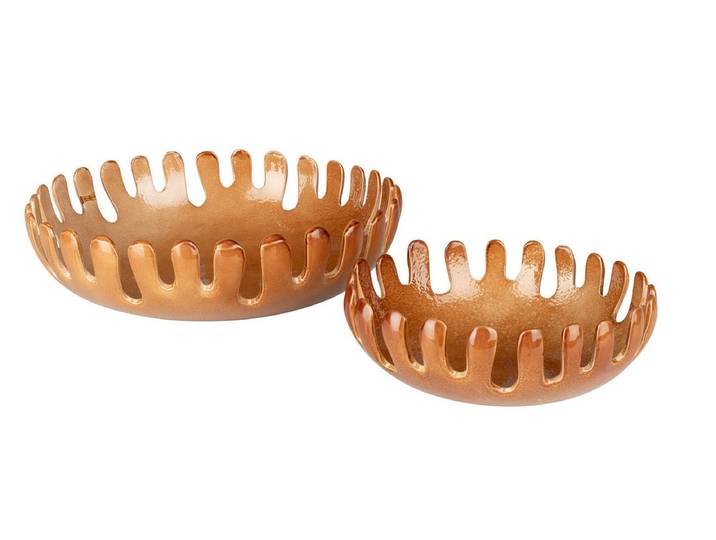 Tablett Lucilla 4er-Set – aus Aluminium in Cognac - Cognac - Luxusbetten24