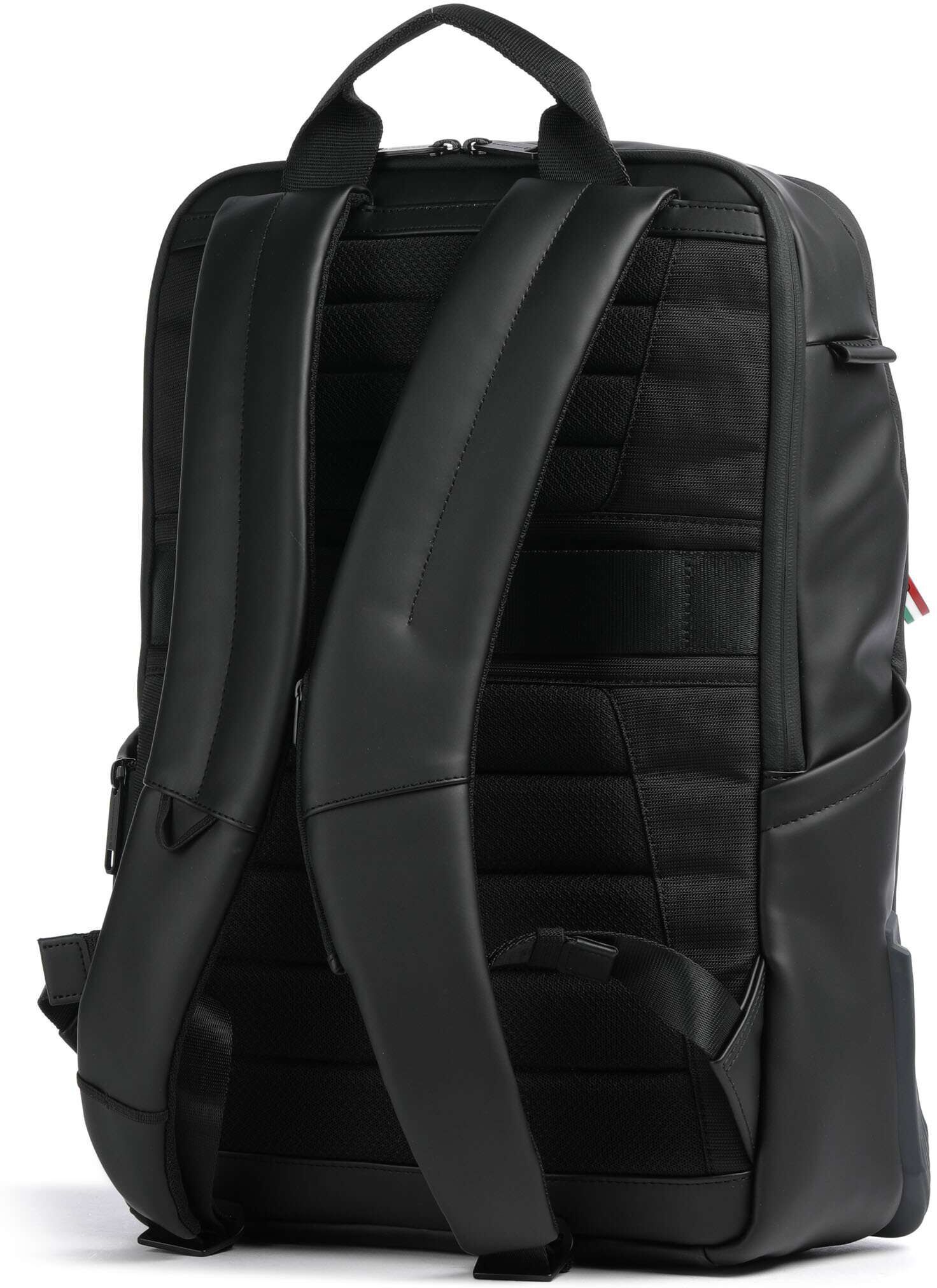 Piquadro Ducati C2OWD Rucksack aus Leder, schwarz