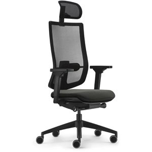 sedus Bürostuhl sedo pro Light 2, ap-896/004, schwarz/grau, Stoff/Netz, Kopfstütze, bis 130kg