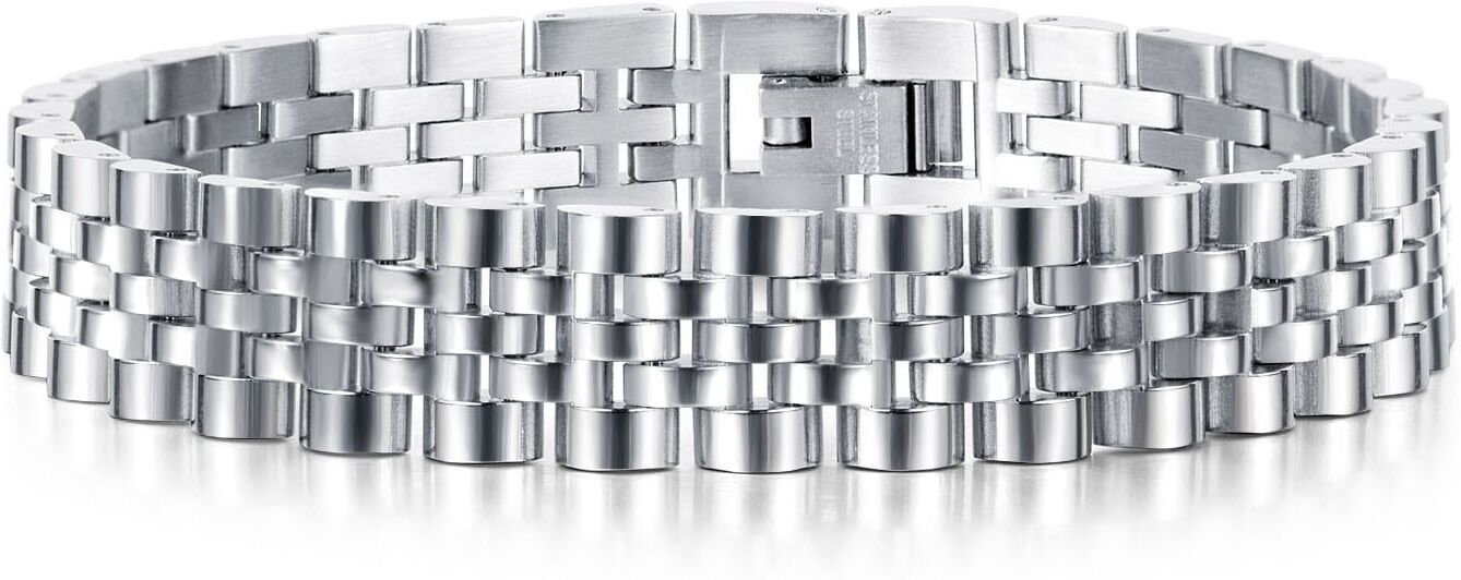 Gliederarmband FIRETTI "Schmuck Geschenk Classic Steel/matt", silber (edelstahlfarben), Armbänder, Mädchen, 21cm, Edelstahl, Gliederarmband edelstahlfarben 21cm, Edelstahl