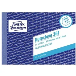 Avery Zweckform Formularbuch »Gutschein« gelb, 14.8x10.5 cm