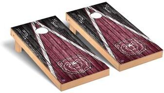 Skip's Garage Missouri State MSU Bears Cornhole Board Set - Fight Triangle Weathered Version