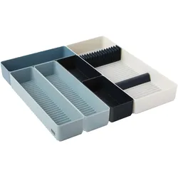 Kuhn Rikon Wave, Besteckkasten, Schwarz, Blau, Weiss