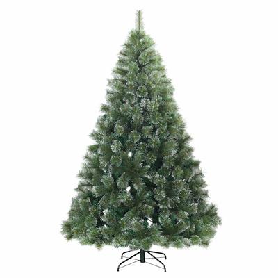vidaXL Künstlicher Scharnier-Weihnachtsbaum schneebedeckt Grün 210 cm