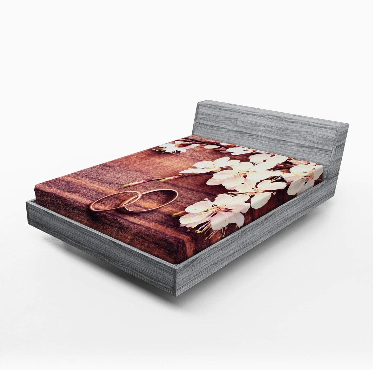 Hoeslaken Bruin Wit met Elastische Band 135x190 cm
