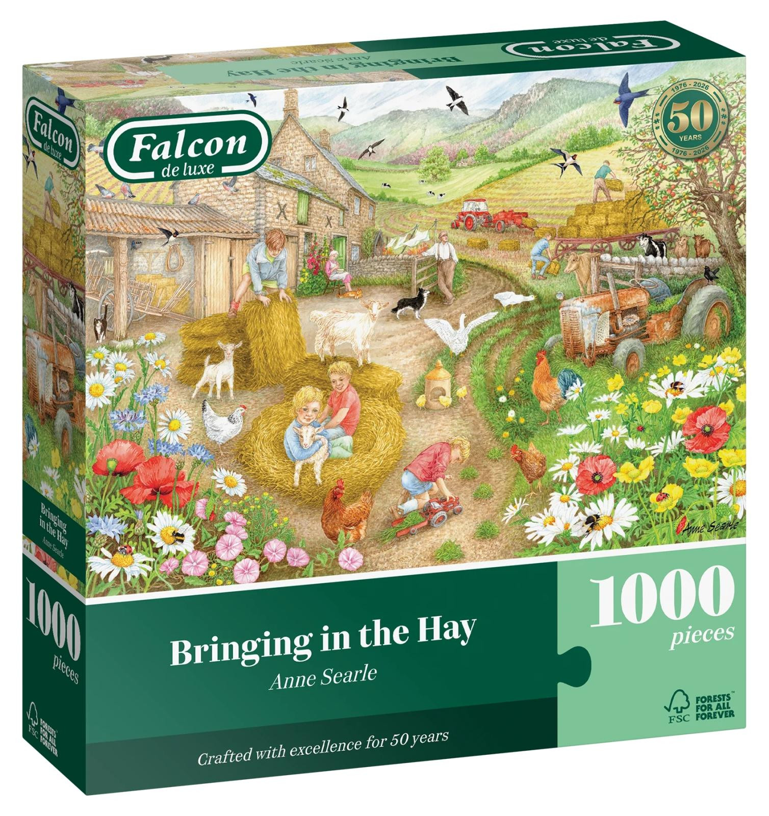 Falcon De Luxe Puzzel 1000 stukjes Bringing in the Hay Anne Searle