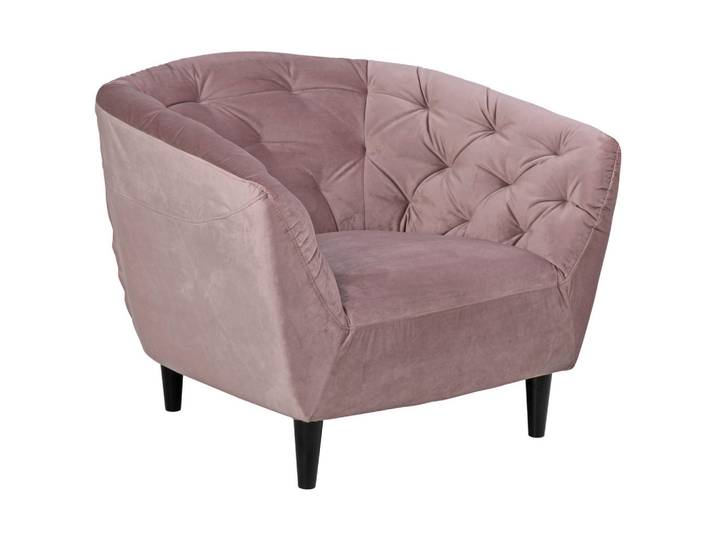 Ambia Home Chesterfield-Sessel, Rosa, Holz, Kautschukholz,Kautschukholz, massiv, 97x79x84 cm, Wohnzimmer, Sessel, Chesterfield-Sessel