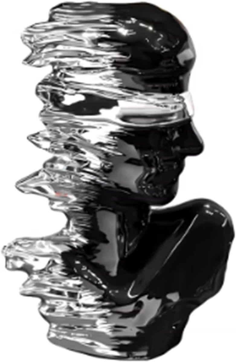 Keramisch Kunstbeeld Abstract Figuur Zwart Hoogte: 18.5 cm