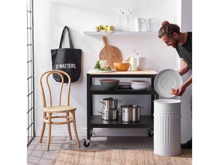 Mülltonne Oskar ZINC Ø 34cm Weiß/Weiß