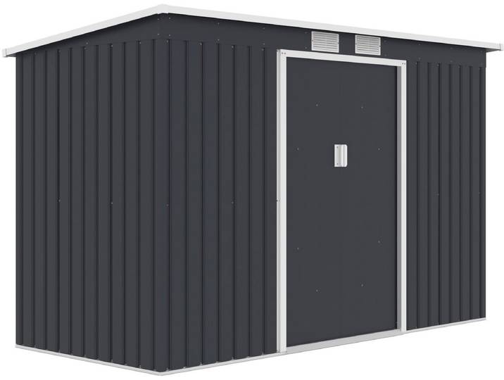 Abri de jardin en métal avec toit monopente Orlando - 3,64 m² - Gris