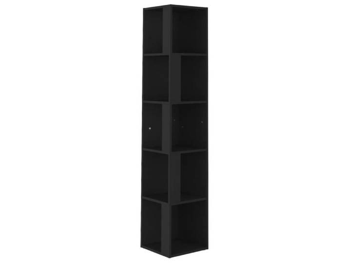 Armoire d'angle - GAROSA - Noir - 33x33x164 5 cm - Aggloméré - Montage facile