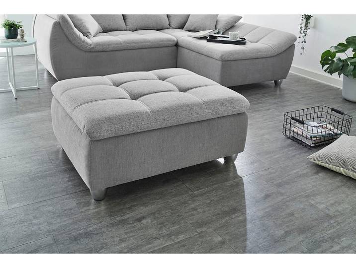 Hocker JOCKENHÖFER GRUPPE Genua, B: 103 cm , grau (grau, hellgrau), B:103cm H:48cm T:82,5cm, Korpus: 100% Polyester, Hocker, Hocker, individuell zu kombinieren