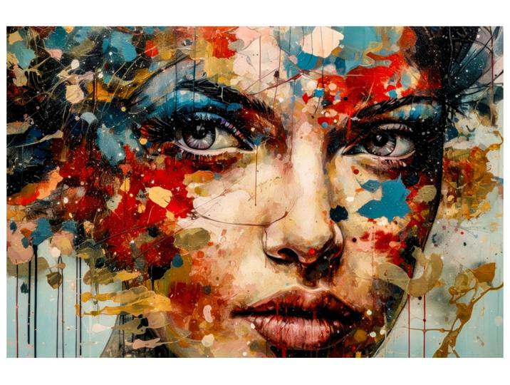 Acrylglasbild Eyes in Colour image LAND