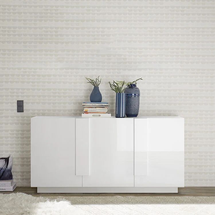 garneroarredamenti Madia 182x90h cm 3 ante moderna bianco laccato lucido Alvarez