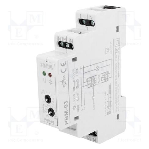 Zamel Bistabiles Relais mit Zeitschaltuhr 230V AC PBM-03 (EXT10000065) (EXT10000065)