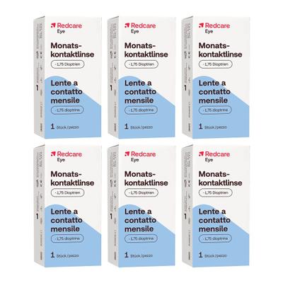 Redcare Monatslinse -1,75 6er-Pack 6x1 St Kontaktlinsen
