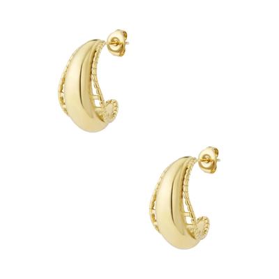 Paar Creolen ADELIA´S "Ohrringe Creolen mit geschwungener Form", Damen, Gr. Damen, Edelstahl, goldfarben, Ohrringe, Modeschmuck, trendig mit glänzender Oberfläche