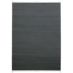Ondeco Wabenplissee verspannt Klemmträger ohne Bohren Klemmfix  Blickdicht Sonnen-Schallschutz Farbe: Grau, Größe: 100x130 cm