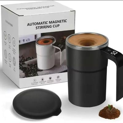 Uplift Picks Digital Temperature Self Stirring Coffee Mug Automatic Magnetic Mixing Cup black 400 600 Ml