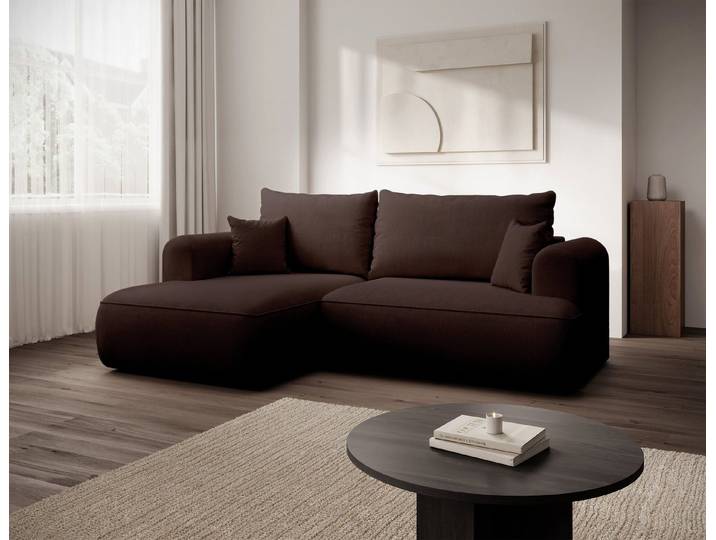 Selsey Ecksofa OVO MINI, mit Schlaffunktion, Stauraum, Chenille Easy Clean 238 cm